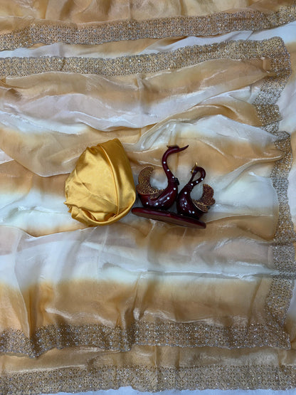 handcrafted Diamond Work Saree