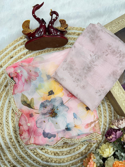 Exuding grace and sophistication This floral-printed saree