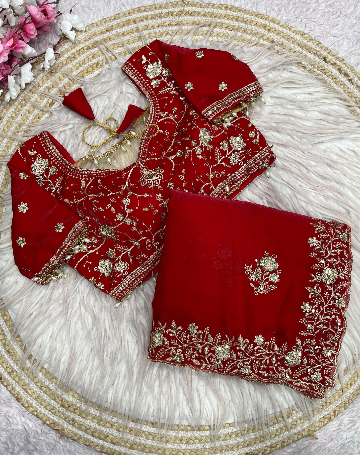 Fendy Sattin fully stitched Multi sequence work