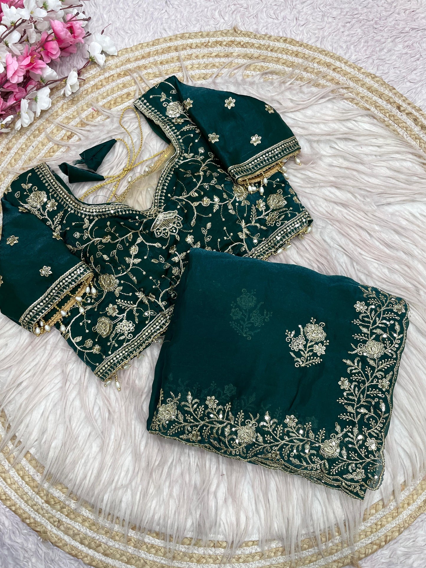 Fendy Sattin fully stitched Multi sequence work