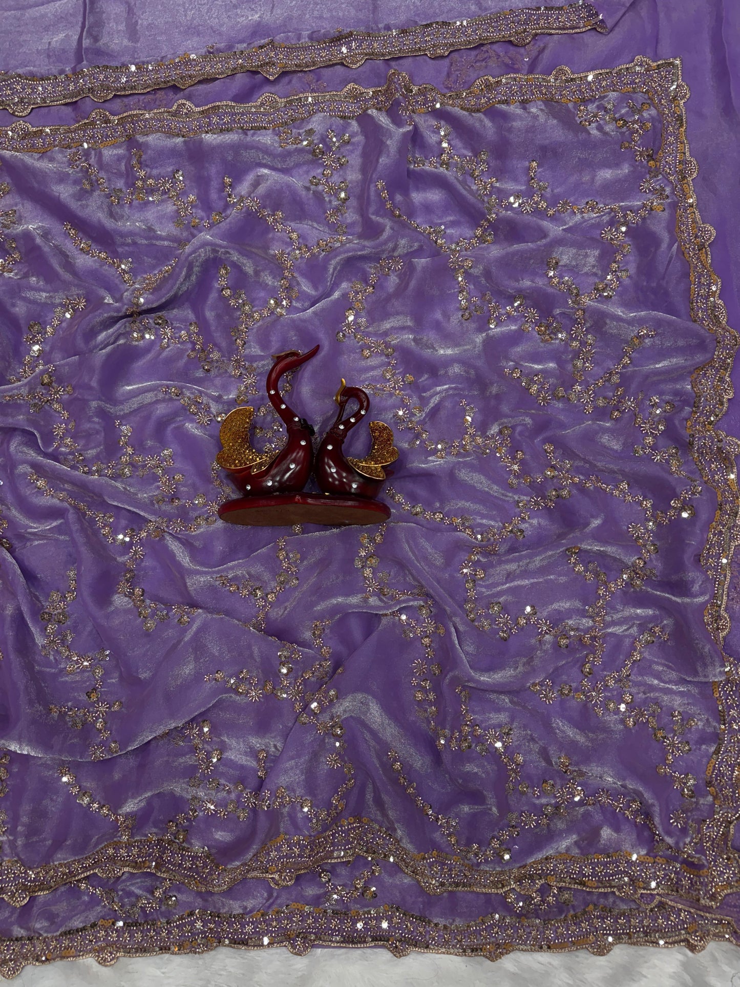 Premium Beads Work Soft Space Silk Saree