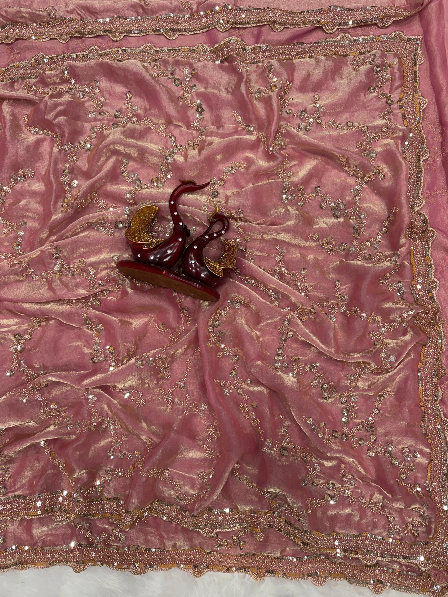 Premium Beads Work Soft Space Silk Saree