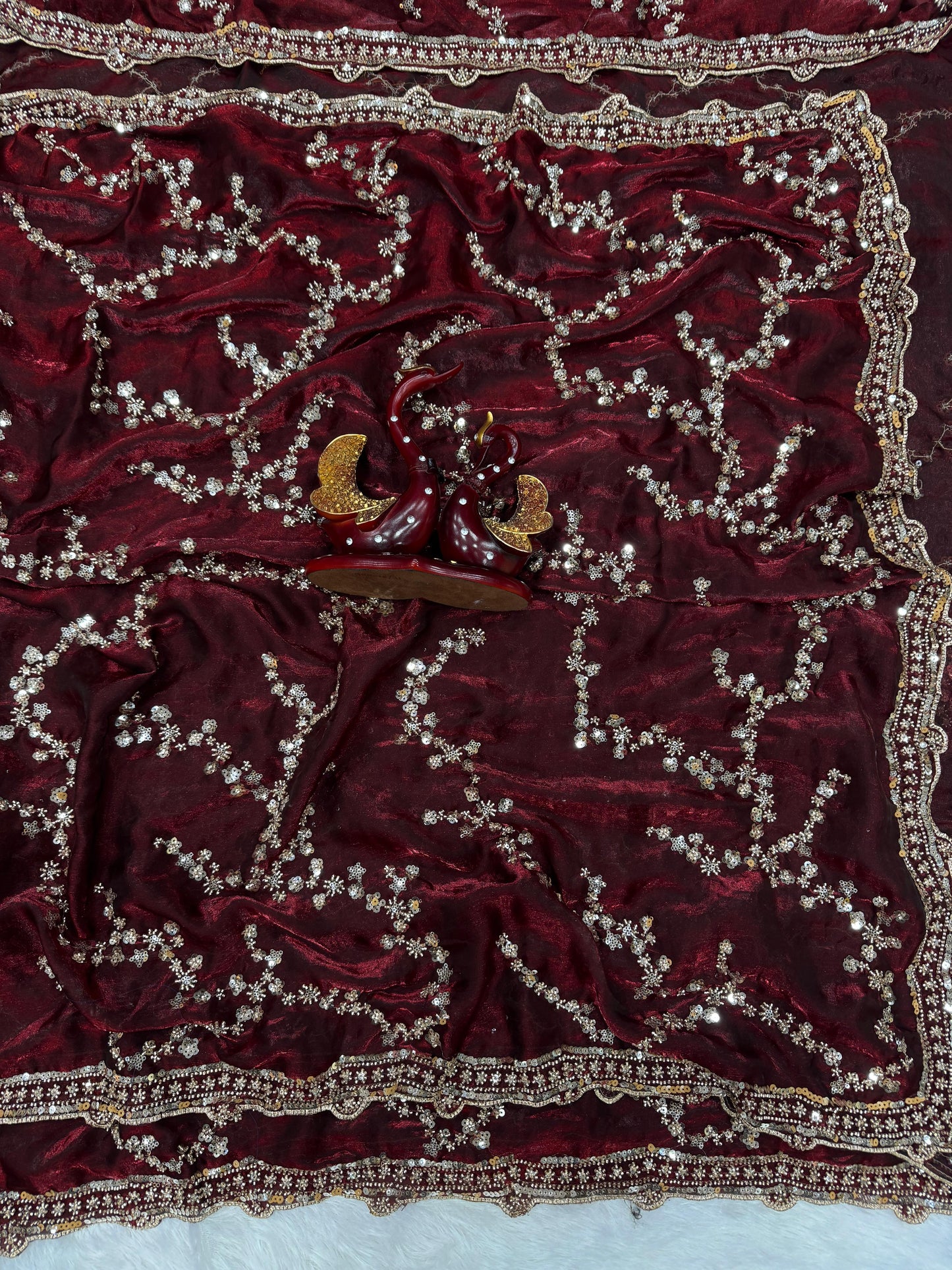 Premium Beads Work Soft Space Silk Saree