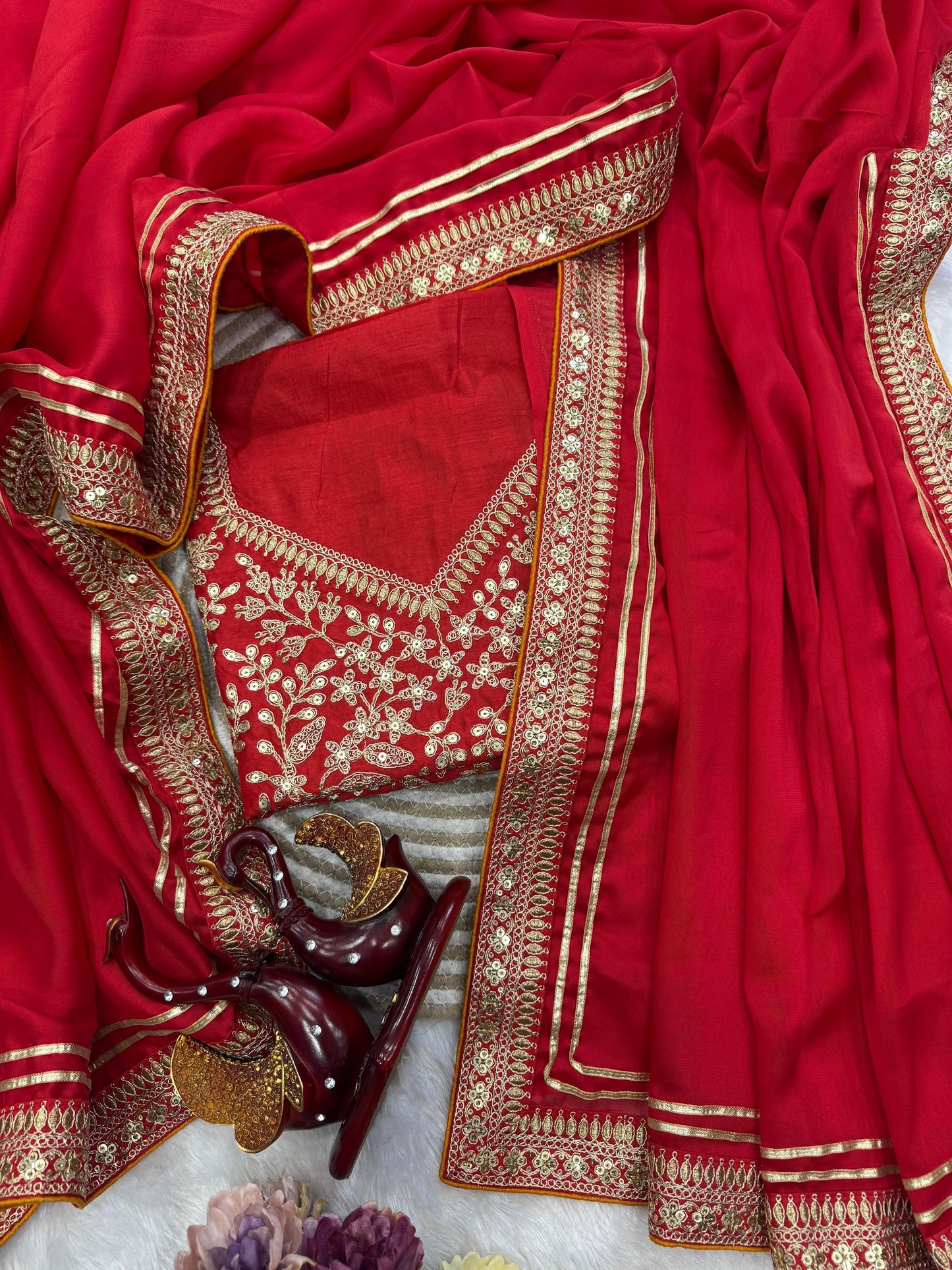 Beautiful Sequence and dori Embroidery Work lace border