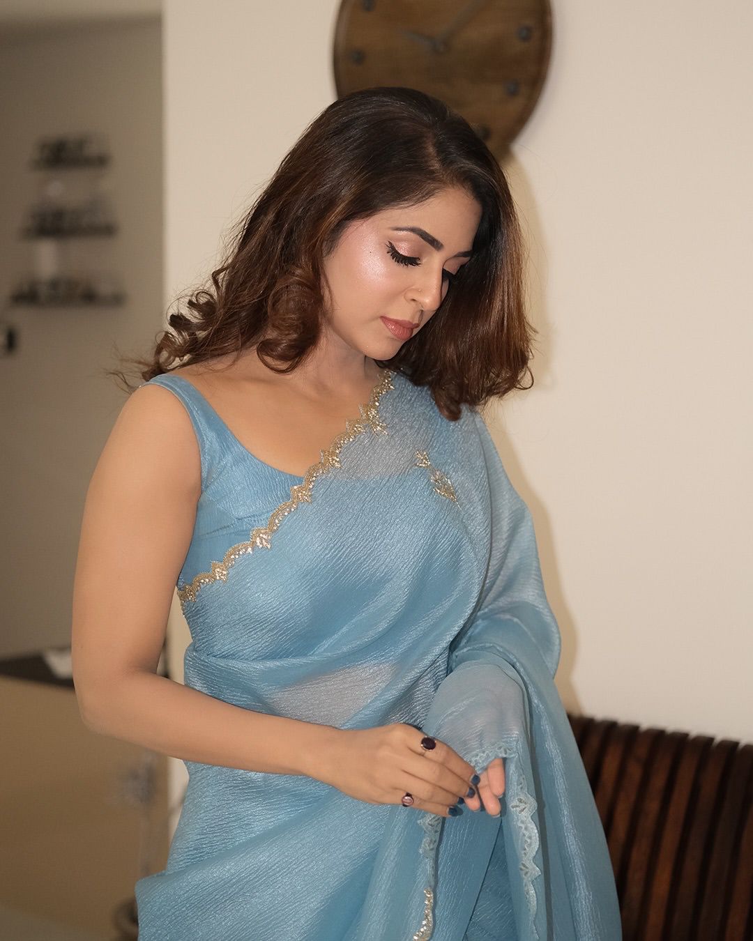 Premium Designer Pixel Crush Saree