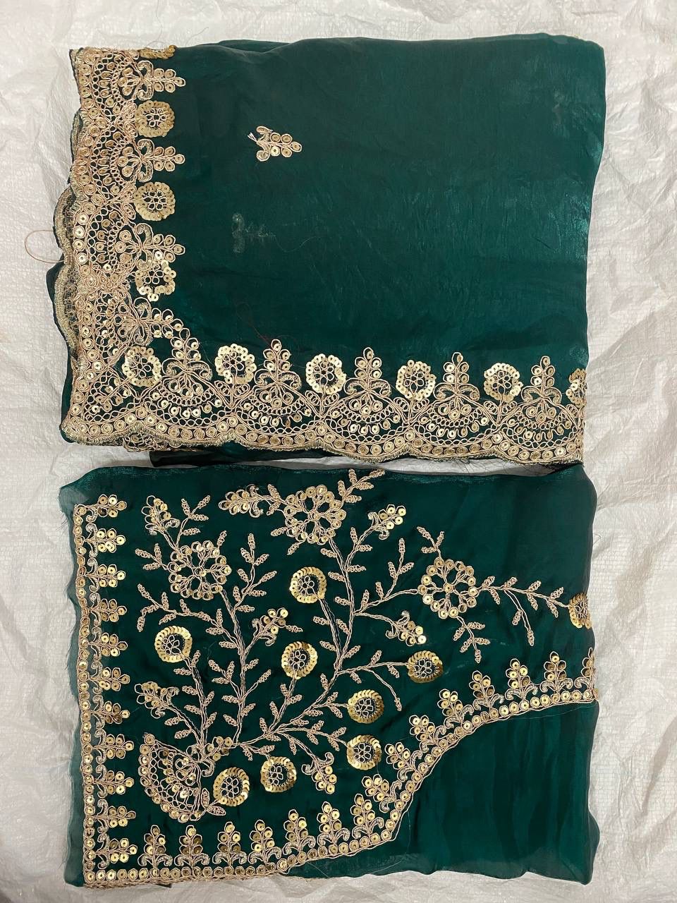 Premium Heavy Fox Blooming Saree With Exquisite Sequins & Cording Embroidery work