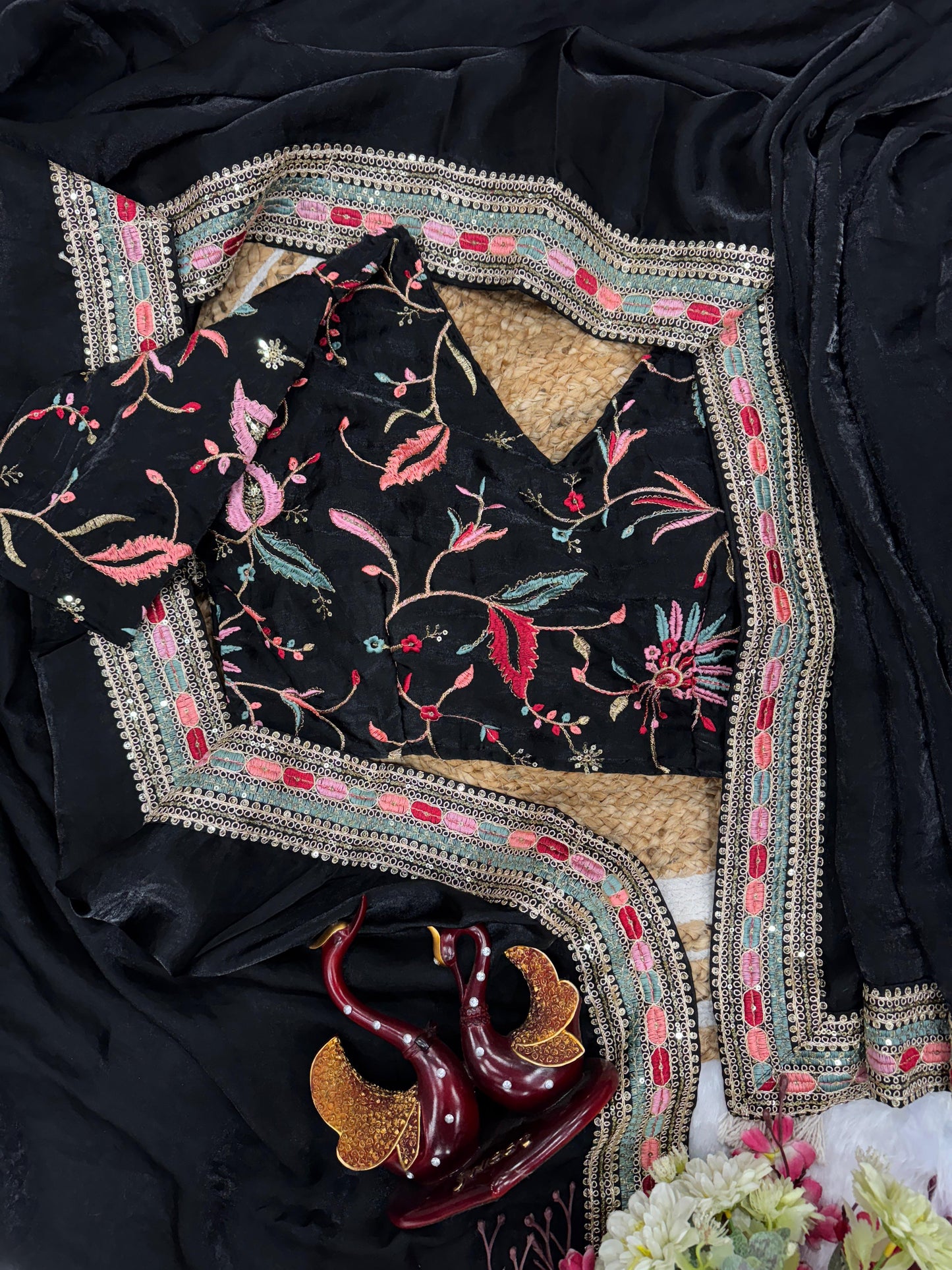 Premium Pure Space Silk Embroidered Saree