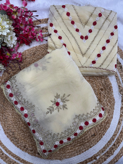 Premium Soft Space Silk Saree with Beads & Sequins Embroidery