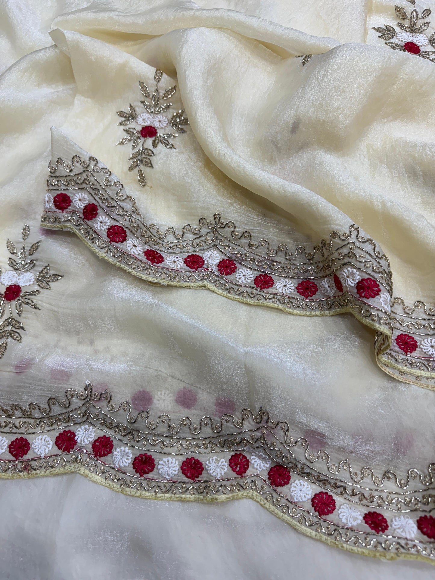 Premium Soft Space Silk Saree with Beads & Sequins Embroidery