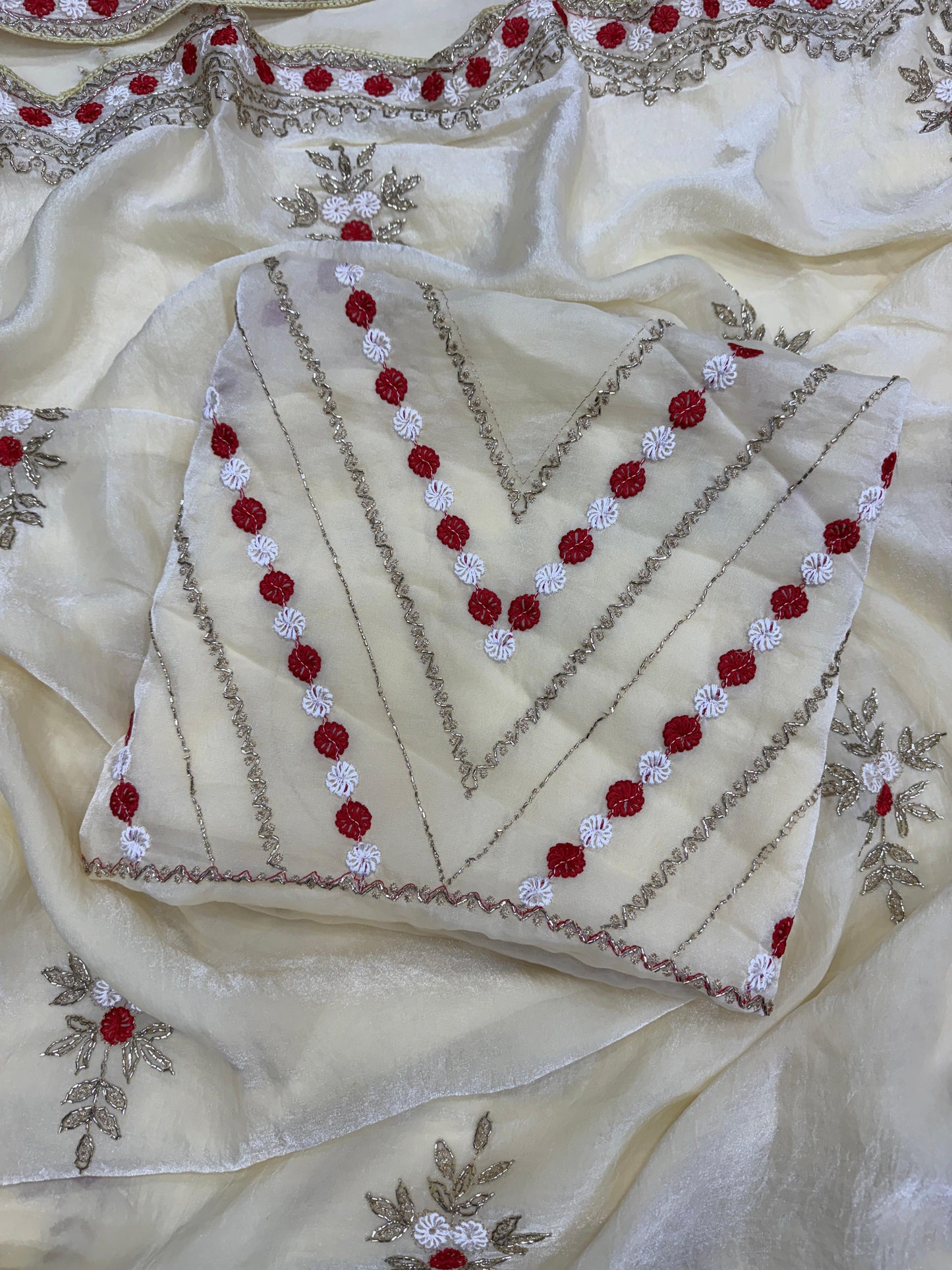 Premium Soft Space Silk Saree with Beads & Sequins Embroidery