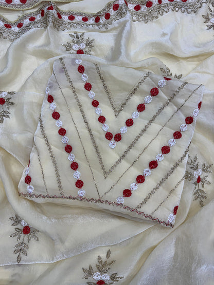 Premium Soft Space Silk Saree with Beads & Sequins Embroidery