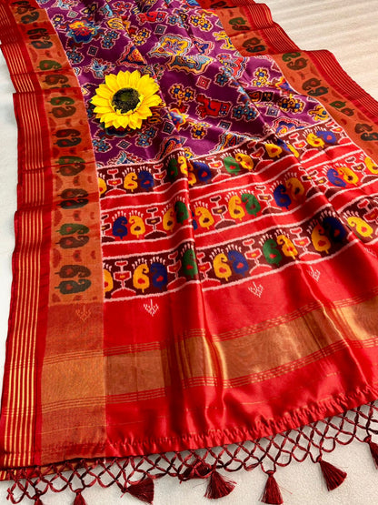 Original Lagdi Pata Pavitra Bandhani Patola Saree