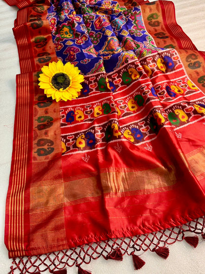 Original Lagdi Pata Pavitra Bandhani Patola Saree