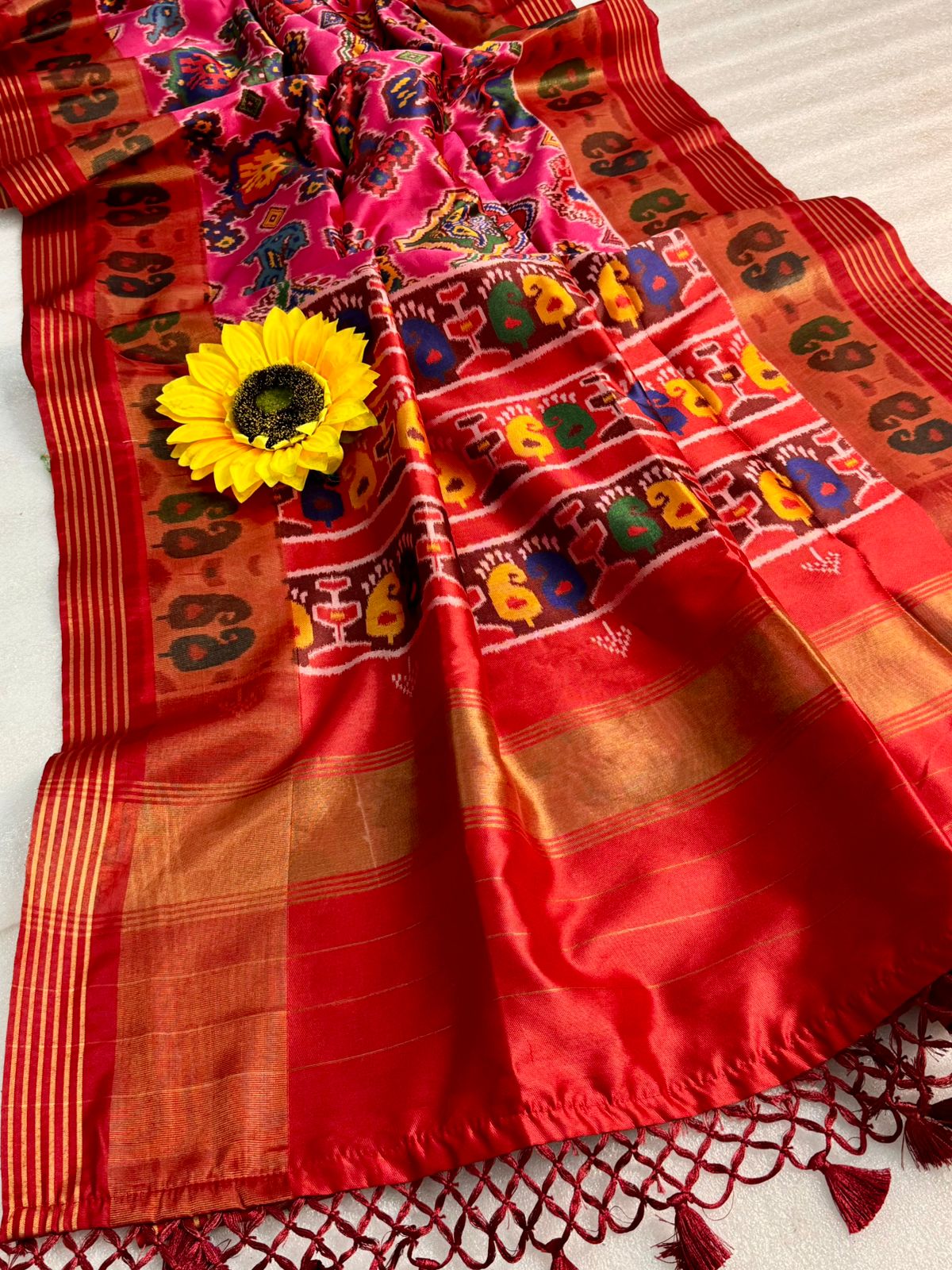 Original Lagdi Pata Pavitra Bandhani Patola Saree