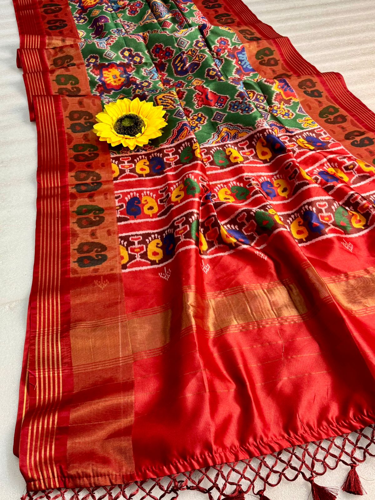 Original Lagdi Pata Pavitra Bandhani Patola Saree