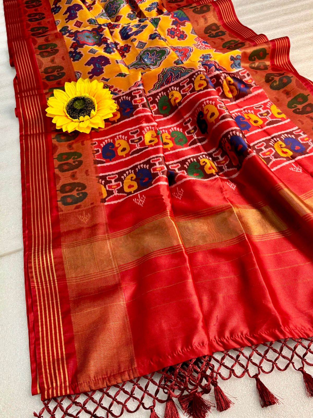 Original Lagdi Pata Pavitra Bandhani Patola Saree