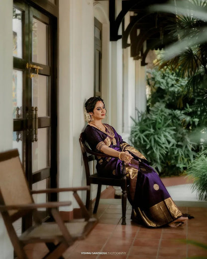 Premium Soft Banarasi Silk Saree with Pure Golden Zari, Rich Pallu & Jacquard Work