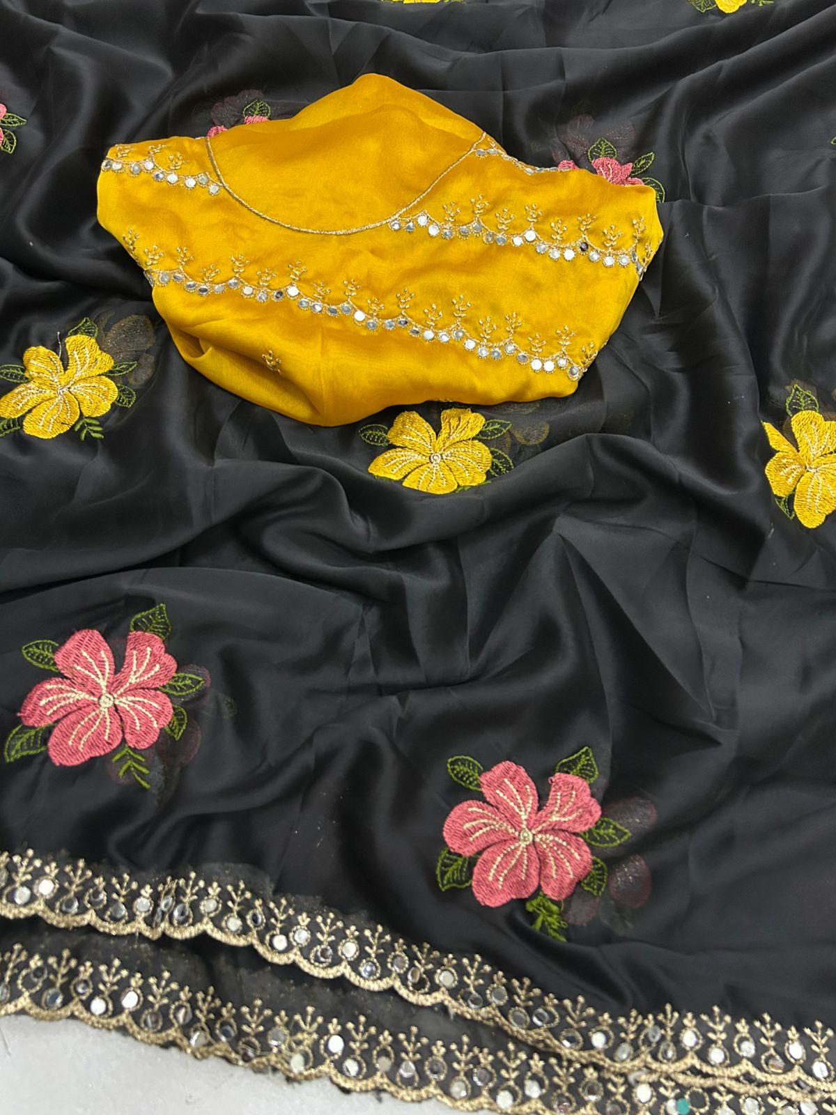 Rangoli Silk Designer Saree with Original Jari & Mirror Work