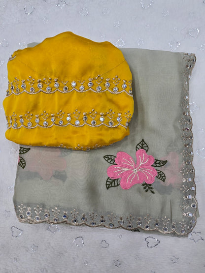 Rangoli Silk Designer Saree with Original Jari & Mirror Work