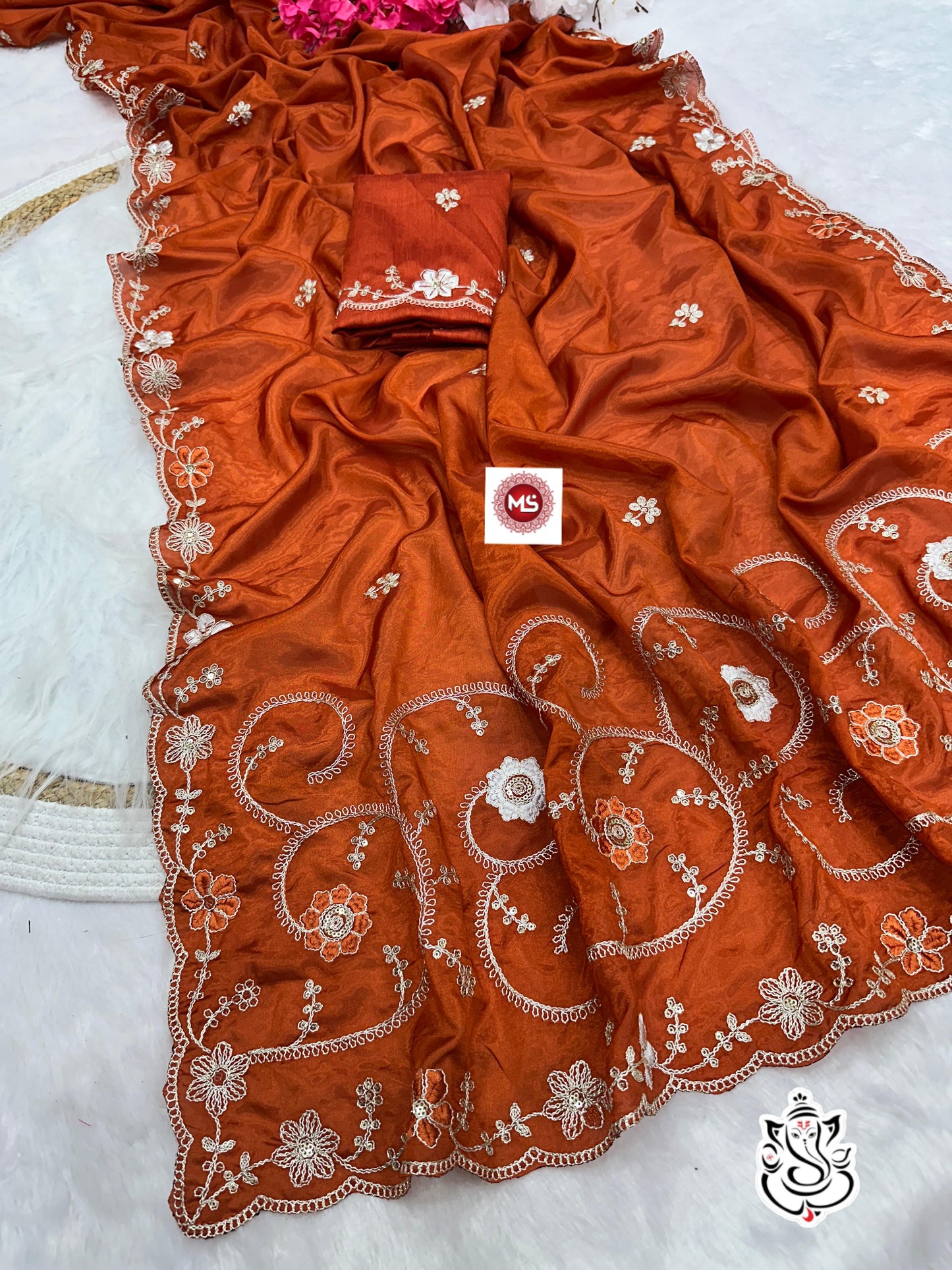 Beautiful Multi-Color Coding Pitta, Daga & Sequence Work Saree