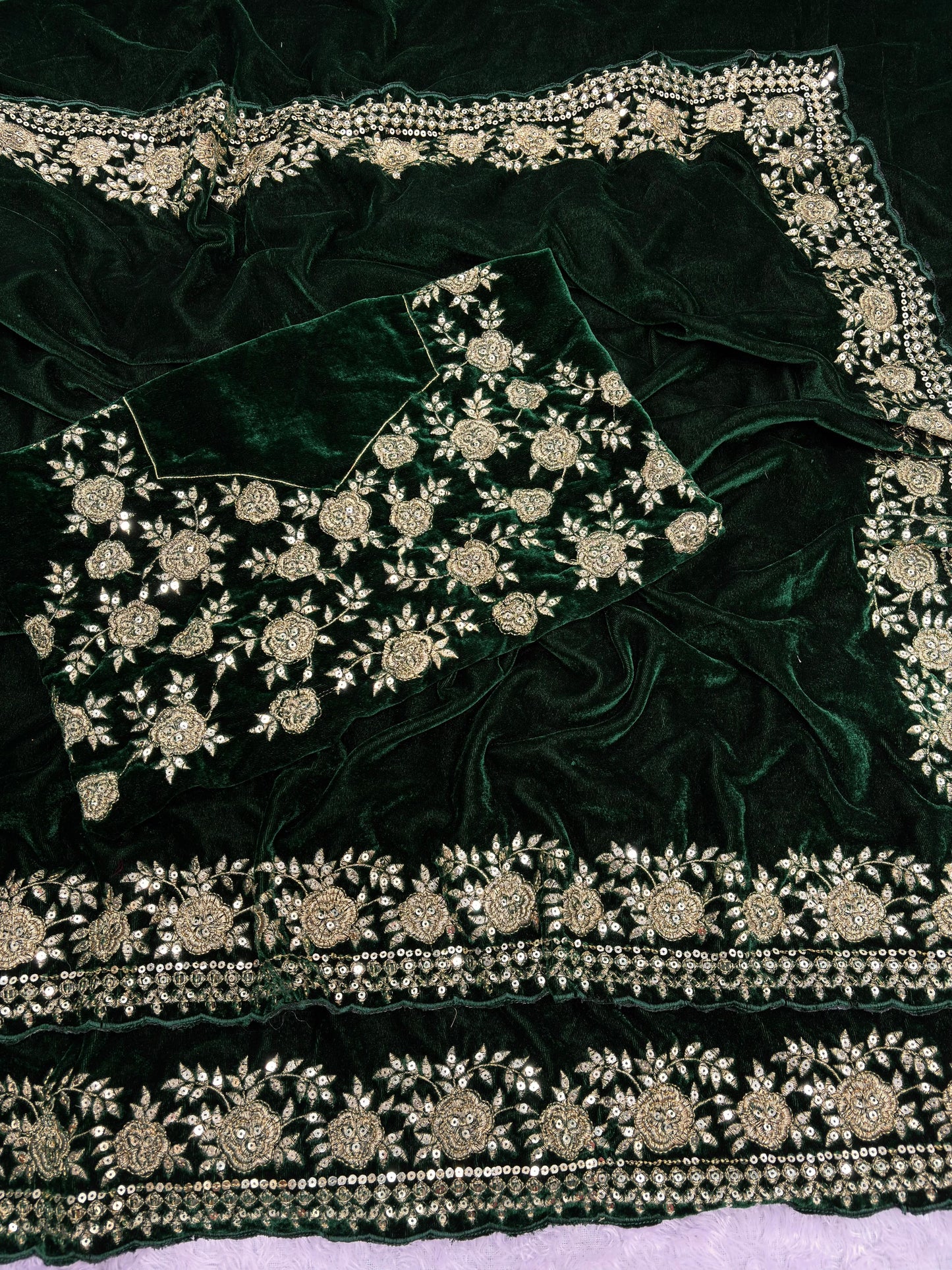 Premium Soft Viscose Velvet Designer Saree