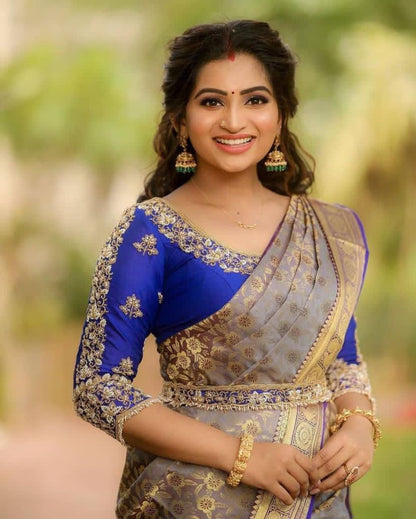 Premium Soft Lichi Silk Saree with Rich Pallu & All-Over Jacquard Work