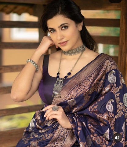 Premium Soft Lichi Silk Saree with Rich Pallu & All-Over Jacquard Work