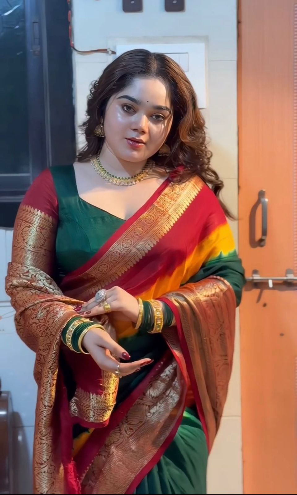 Premium Cotton Silk Saree with Heavy Hand Dyeing Work