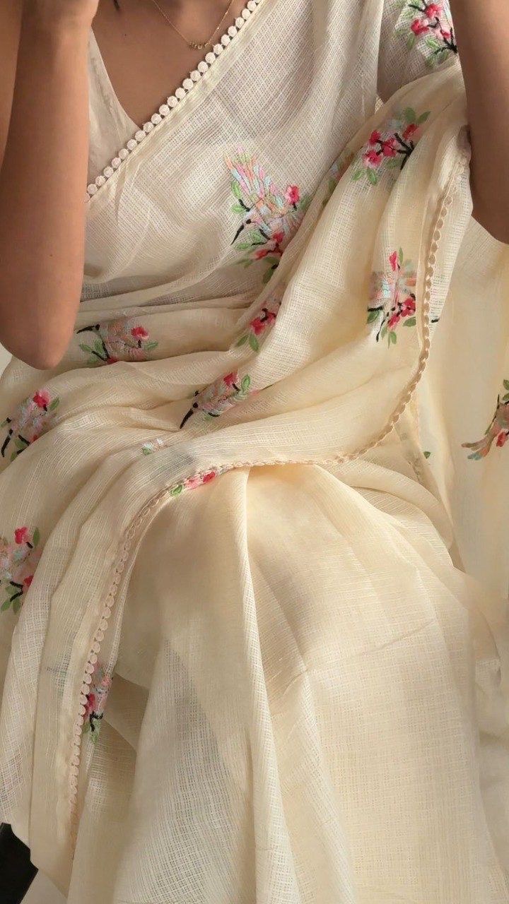 Premium Kota Doriya Silk Saree with Rainbow Thread Work