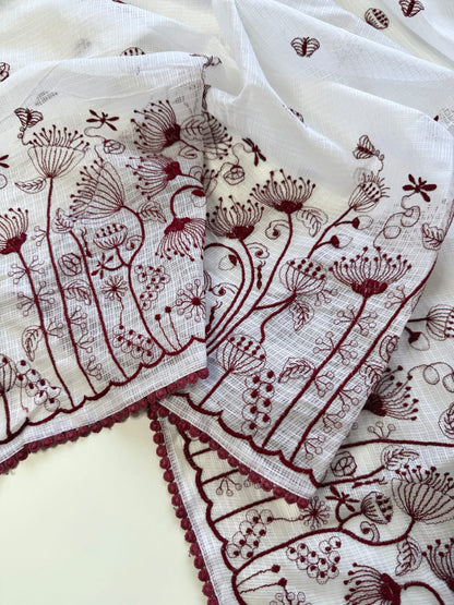 Premium Soft Kota Doriya Saree with Multi Thread Work & Cotton Lace Border