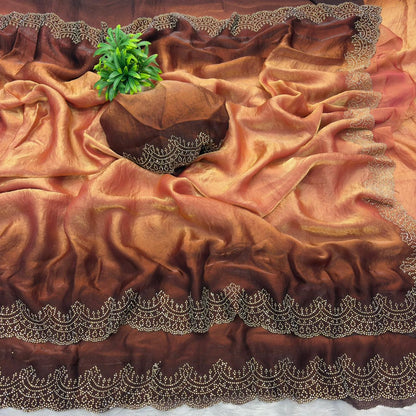 Premium Space Silk Padding Saree with Jarkan Work