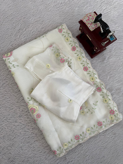 Premium Heavy Chiffon Saree with Intricate Thread Work