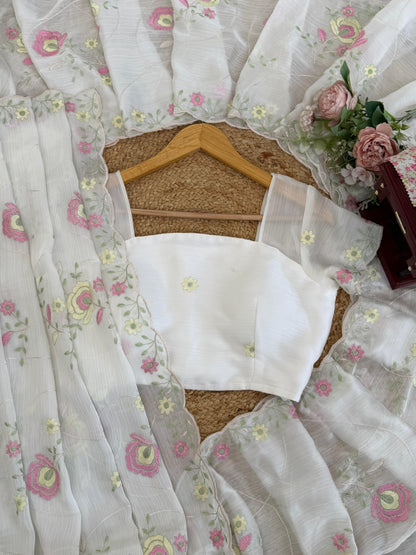 Premium Heavy Chiffon Saree with Intricate Thread Work