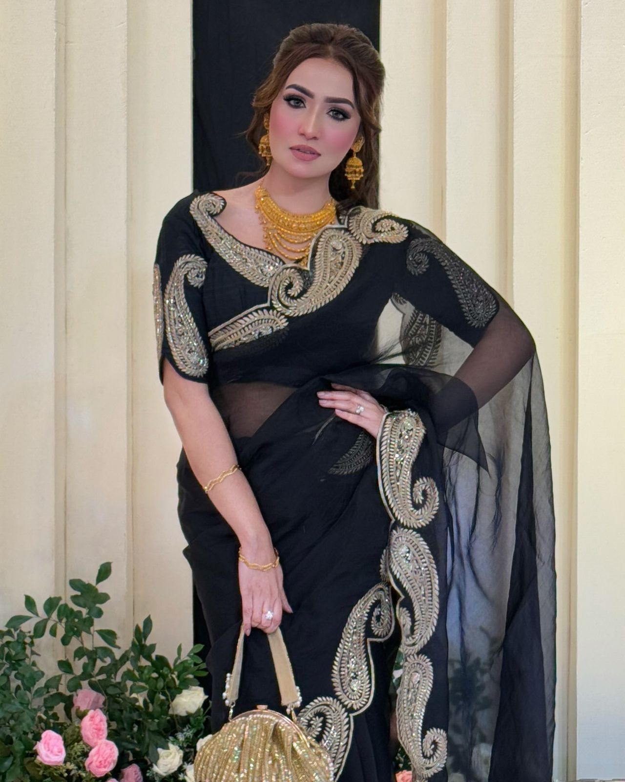 Premium Soft Rangoli Silk Saree with Zari & Sequins Embroidery