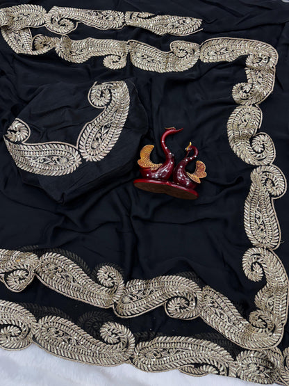 Premium Soft Rangoli Silk Saree with Zari & Sequins Embroidery