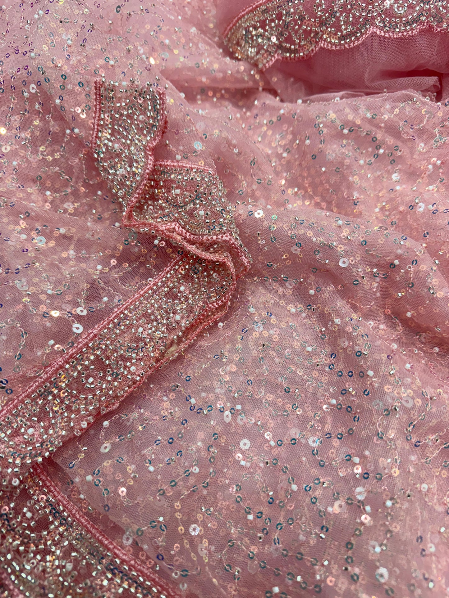 Premium Soft Net Saree with Sequins & Beads Embroidery