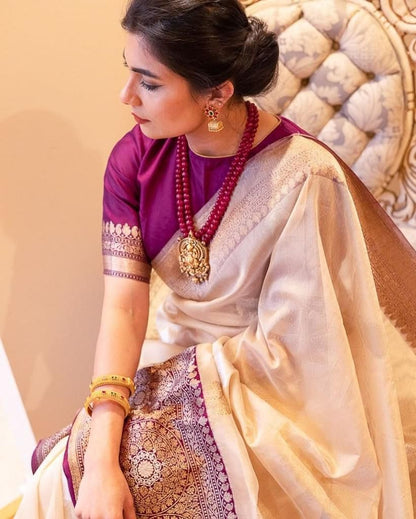 Pure Gold Zari Soft Lichi Silk Saree with Rich Jacquard Work