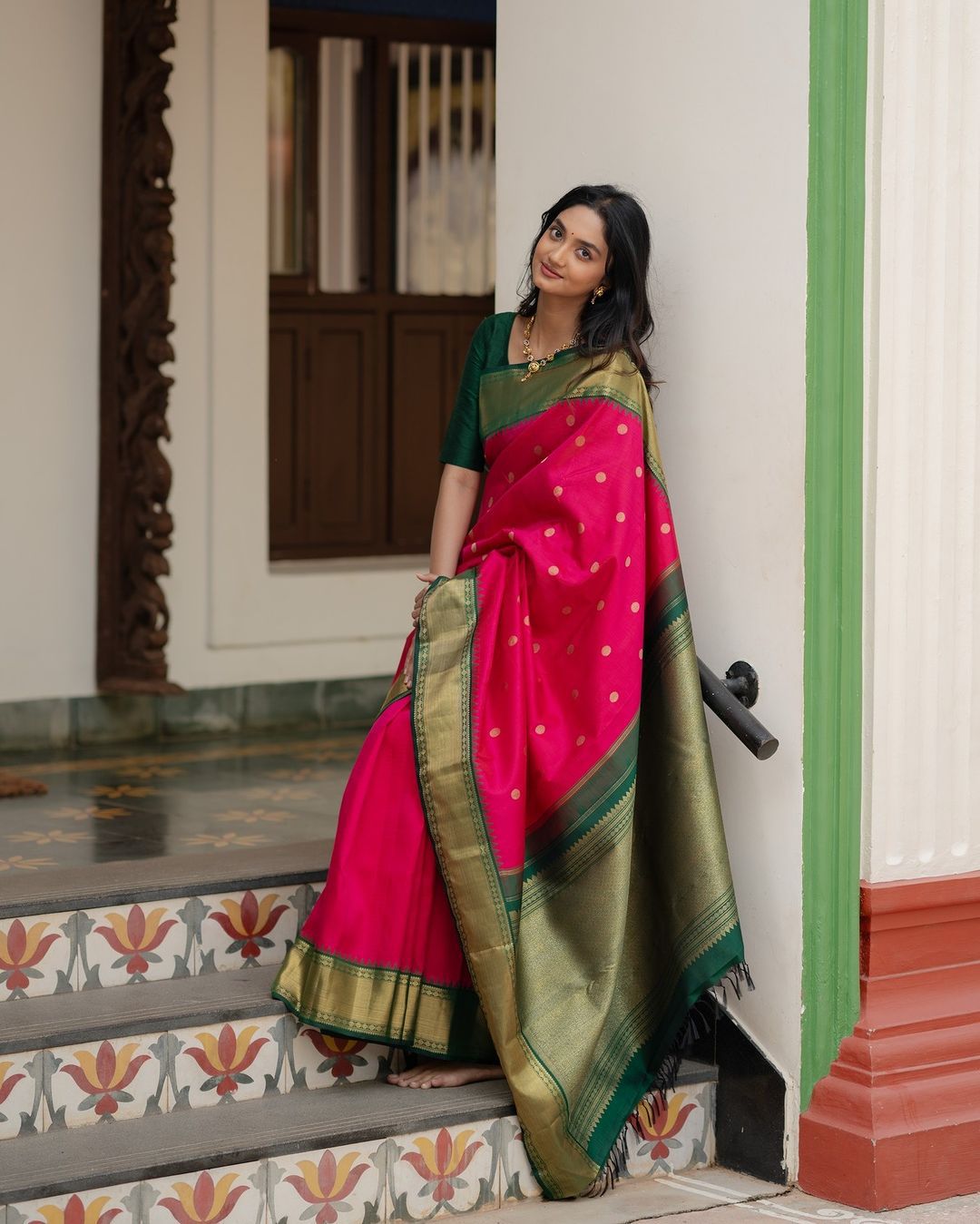 Premium Soft Lichi Silk Saree with Rich Pallu & Jacquard Work