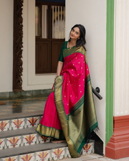 Premium Soft Lichi Silk Saree with Rich Pallu & Jacquard Work