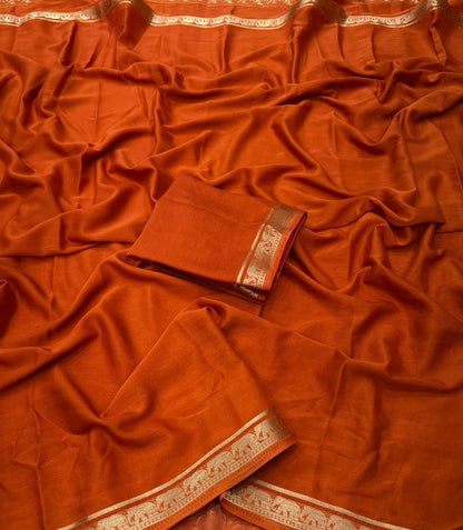 Premium Mysore Crepe Saree with Running Blouse