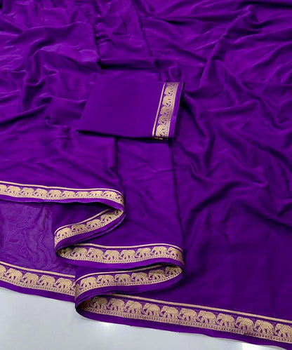 Premium Mysore Crepe Saree with Running Blouse