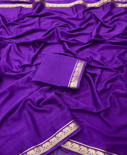 Premium Mysore Crepe Saree with Running Blouse