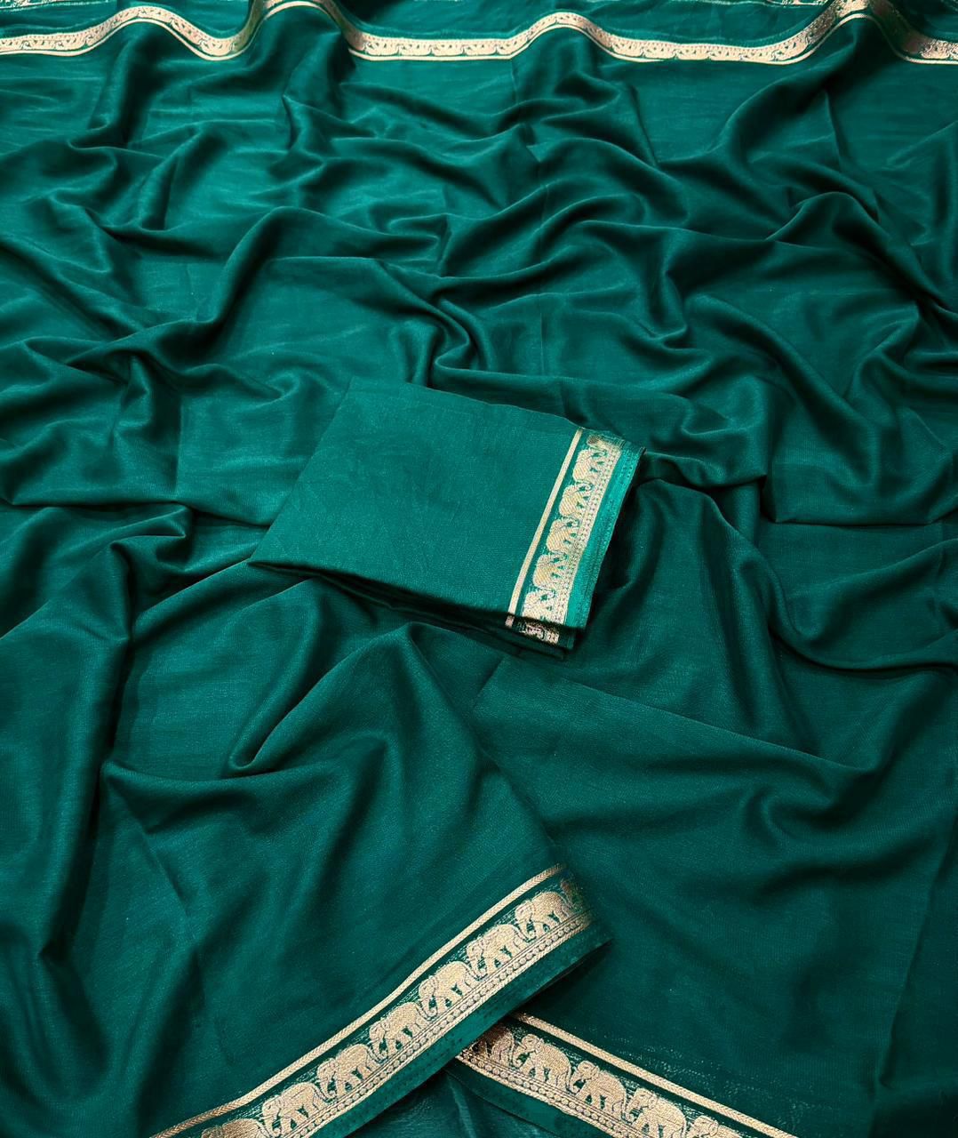 Premium Mysore Crepe Saree with Running Blouse
