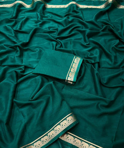 Premium Mysore Crepe Saree with Running Blouse