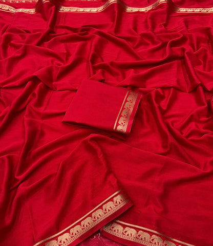 Premium Mysore Crepe Saree with Running Blouse