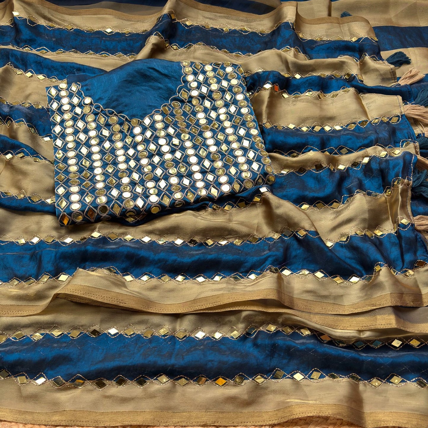 Wedding Special Space Silk Saree with Original Aari Embroidery