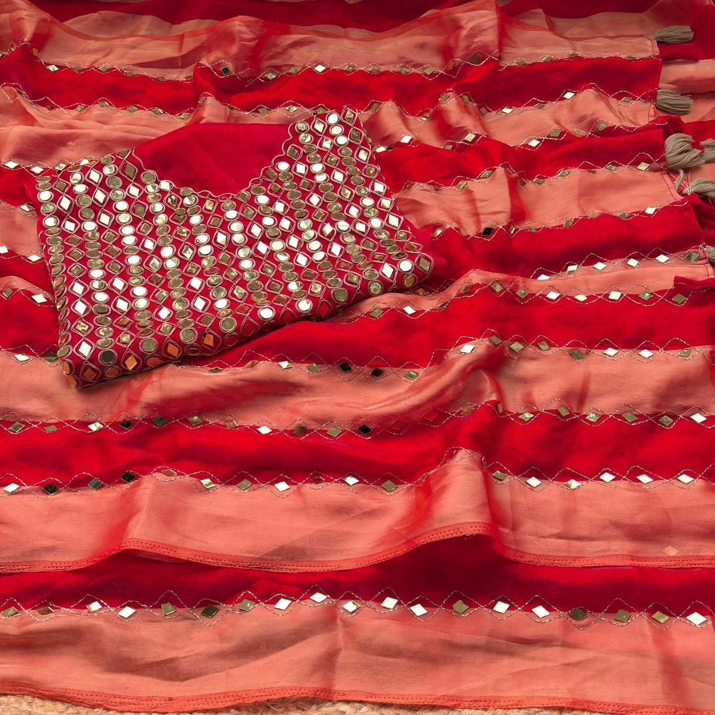 Wedding Special Space Silk Saree with Original Aari Embroidery