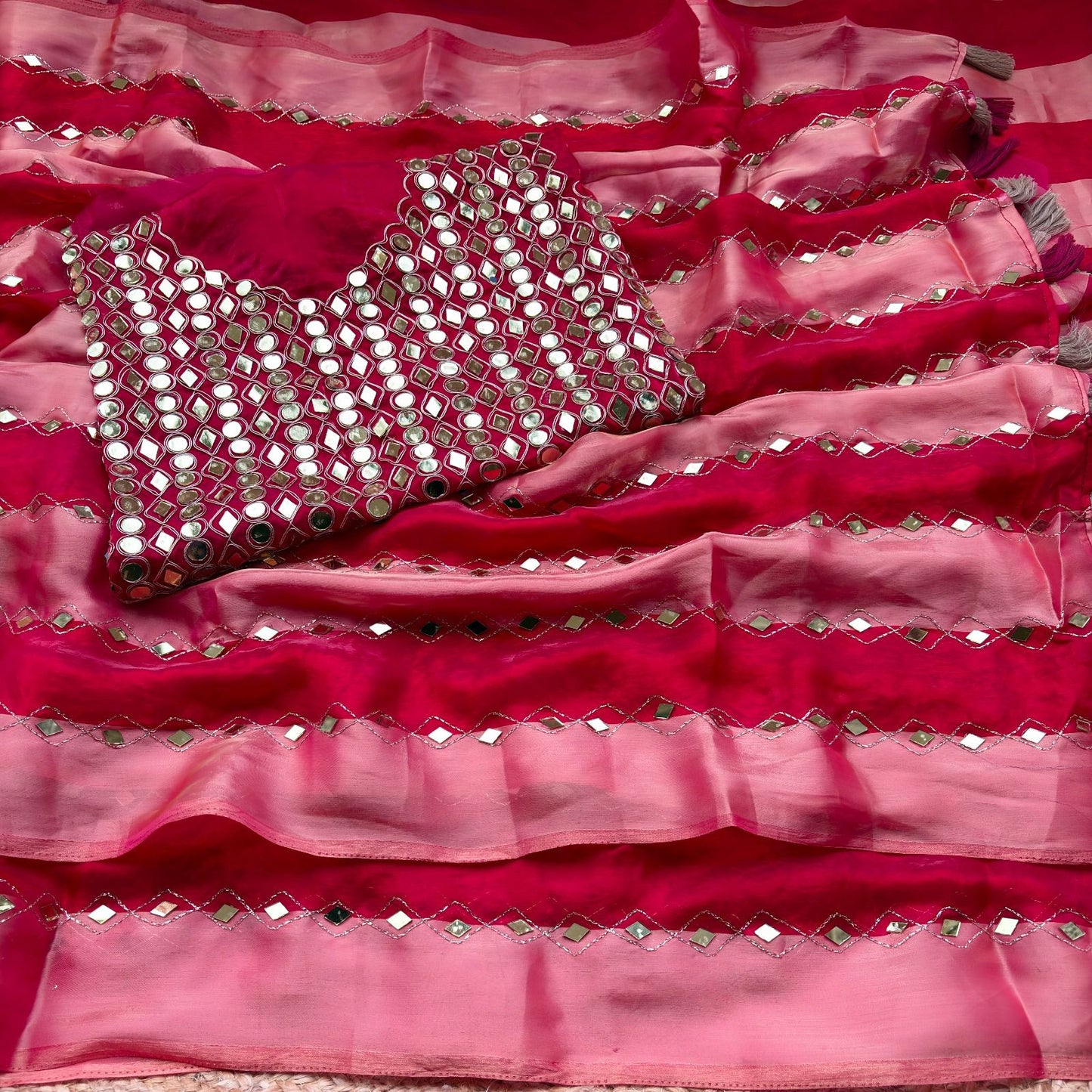 Wedding Special Space Silk Saree with Original Aari Embroidery