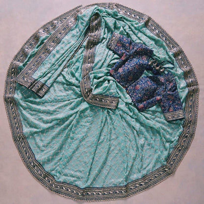 Exclusive Heavy Georgette Saree with Rich Embroidery & Tapeta Silk Blouse