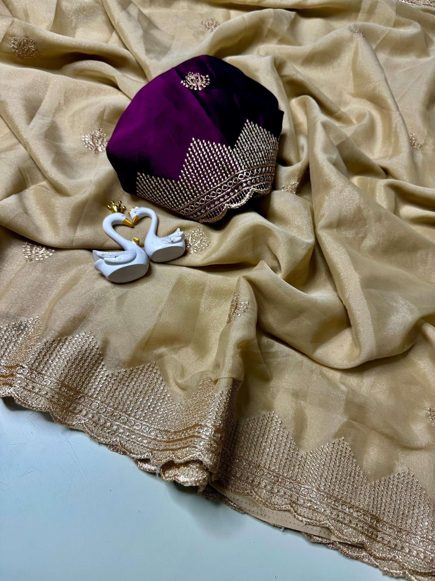 Premium Pure Soft Rangoli Silk Saree with Embroidery Thread Work